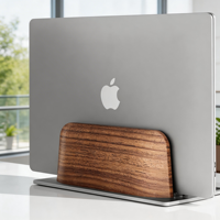 Support vertical en bois pour ordinateur portable, support pour ordinateur portable pour accueillir un MacBook, un MacBook Pro et autres ordinateurs portables