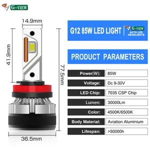 Gview G 12W Nieuw Ontwerp Led Canbus H8 H9 130W H11 30000lm Led Koplampen Voor Auto-Accessoires