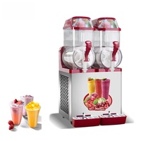 Machine à slush 950W avec deux réservoirs de 12L, machine à boissons glacées pour bars, restaurants et salons de thé