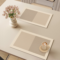 Sets de table classiques en cuir synthétique PVC double face, imperméables, isolants thermiquement et écologiques pour la maison