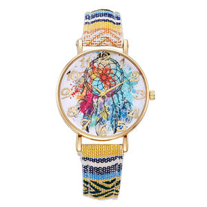 นาฬิกาผู้หญิงแฟชั่นวินเทจ Dreamcatcher <span class=keywords><strong>ต้น</strong></span>ไม้แห่งชีวิต<span class=keywords><strong>ดอก</strong></span>ไม้พิมพ์ลายถักนาฬิกาควอตซ์สำหรับผู้หญิงของขวัญนาฬิกา reloj mujer - Product Image 6