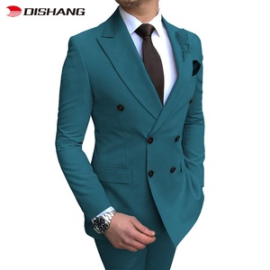 Traje de <span class=keywords><strong>hombre</strong></span> de dos piezas transpirable y ajustado con doble botonadura, ideal para bodas, venta al por mayor y personalizado. - Product Image 2