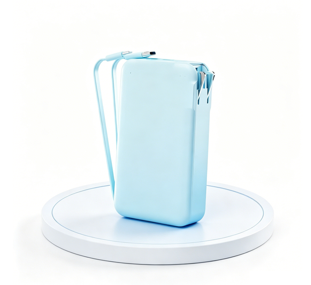 Built-in Wall Plug Compact 10000mAh Power Bank PD 22.5W Fast Charging Portable Power Bank Built-in Dual Charging Cables