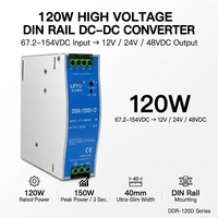 Alimentation électrique CC-CC LEYU DDR-120D 120W 12VDC 10A, entrée haute tension, convertisseur monté sur rail DIN, automatisation industrielle