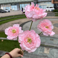 Bunga sutra gos371 grosir empat kepala bunga sutra Ranunculus untuk dekorasi rumah Paskah Natal menampilkan buttercup untuk Hari Valentine