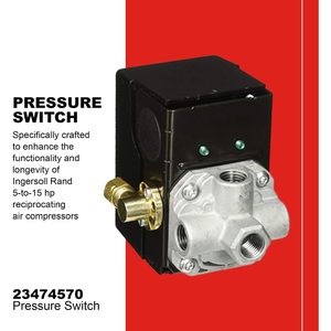 Pressostat Ingersoll-Rand G1/2 SPDT normalement fermé IP65 pour compresseur d'air - Product Image 2