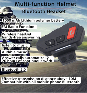 S21 Motosiklet Kaskı <span class=keywords><strong>Bluetooth</strong></span> Kulaklık IP65 Su Geçirmez FM Radyo Eller Serbest Kulaklık İnterkom Yok - Product Image 6