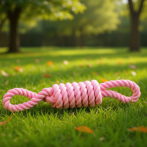 Juguete interactivo de cuerda para mascotas, 65 cm, diseño anudado rosa para perros - Product Image 3