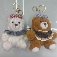 Porte-clés en peluche ours kawaii en gros, pendentif mignon pour sac à dos, clé de voiture, cadeau, ODM/OEM