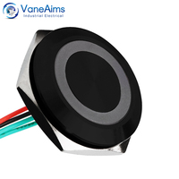 Interrupteur à bouton-poussoir métallique ultra-court de 25 mm avec LED à réinitialisation automatique 12V/24V fil IP65 électronique rouge/vert/jaune