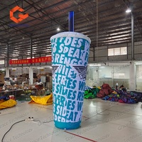 Gobelet géant gonflable pour thé au lait en tissu Oxford résistant à l'eau, bouteille gonflable publicitaire personnalisée pour la promotion d'événements