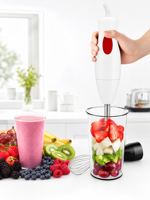 Mixeur Plongeant 300W, 2 Lames, 2 Vitesses, Silencieux, Idéal pour Soupes, Smoothies et Aliments pour Bébé, Cuisine Domestique, En Stock