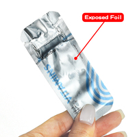 Fabricant de sachets plats personnalisés en feuille d'aluminium argentée, scellés sur trois côtés, pour poudre de suppléments vitaminiques, imprimés