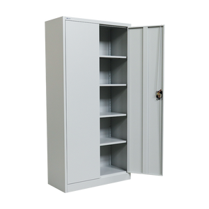 Armoire de classement de bureau industrielle en métal à double porte avec serrure, structure KD, armoire à dossiers en acier pour le rangement de documents de bureau - Product Image 4
