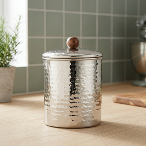Handcrafted Metal Food Container <b>Round</b> With Lid Minimalist Design Keep Fresh 1 Layer ≤5kg Storage <b>Box</b> - Product Image 6