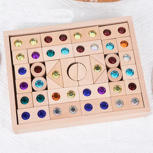 Bloques de Construcción de Madera con Gemas y Diamantes, Juguete Educativo Inteligente, Personalizado, Económico, al por Mayor, OEM, ODM - Product Image 2