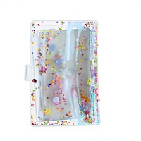 Carnet de notes rechargeable transparent à feuilles mobiles avec couverture en PVC pailleté A5 A6, marque OEM, vente en gros
