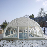 U-Rides Tente dôme en PVC imperméable 0,9 mm 12m x 7,5m x 4m, couverture de piscine gonflable pour événements en extérieur, pompe à air électrique, certifiée CE