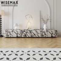 WISEMAX FURNITURE Mobilier moderne pour salon, ensemble de tables en marbre, meubles TV, armoire TV avec tiroirs en bois pour villa, hôtel
