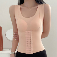 Hauts de mise en forme du corps sans couture Corset en spandex ferme Contrôle du ventre Caractéristiques de soutien du sein Invisible Outil magique de dissimulation du sein