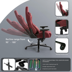 Chaise de jeu <span class=keywords><strong>Furgle</strong></span> en gros, nouveau design Dowinx, chaise gamer en fibre avec accoudoirs rembourrés doux, chaise de jeu confortable - Product Image 4
