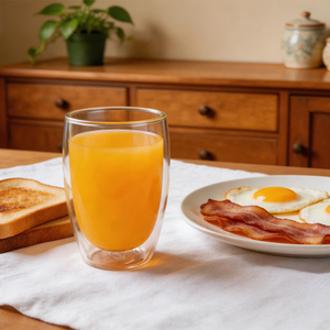 CnGlass tasse à thé micro-ondes verre à boire Double paroi verre gobelet en verre borosilicate isolé verre tasse à café 350ML sans poignée - Product Image 6