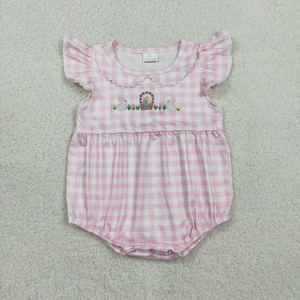 Romper de Verano Rosa con Lazo y Mangas Cortas para Bebé Niña - Product Image 3