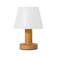 Lampe de table champignon minimaliste nordique, base en bois, commande tactile, rechargeable par USB, luminosité réglable, lampe de bureau d'ambiance