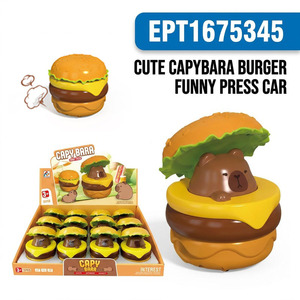 EPT Capybara Burger Funny Press Car - Jouet Véhicule Anti-stress 2-en-1 en Forme d'Animal de Dessin Animé Capybara Burger Funny Press Car - Product Image 1