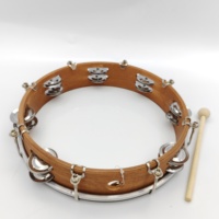 OEM Factory Wholesale Double Layer Tunable Wooden Tambourine Sheepskin Drum Heads Handmade Percussion Instrument 4-10 Inch Sizes