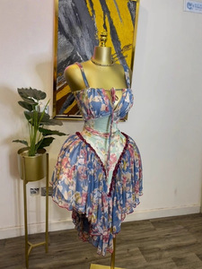 Vestidos Elegantes de Otoño para Mujer, sin Tirantes, Estampados, sin Mangas, con Cintura Ajustada y Plisada - Product Image 4