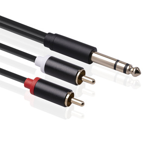 Cavo di connessione audio singolo da 6.35mm TRS a 2 RCA cavo di conversione audio RCA da 1/4 pollici da M a M2 - Product Image 4