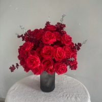 T-FT005 Bon prix, haute qualité, centre de table floral bleu, fleurs artificielles en soie, boule florale de 60 cm pour la décoration de mariage