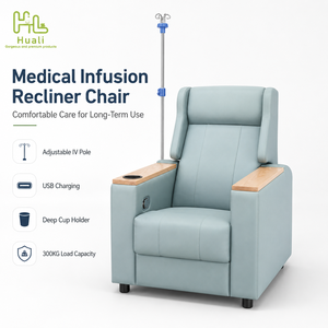 Sofá de infusión de hospital de diseño moderno con soporte de acero inoxidable ajustable para pacientes de infusión acostados - Product Image 1