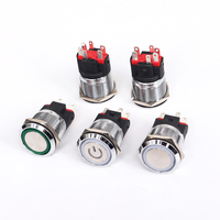 Interrupteur à bascule métallique 22 mm, IP65, industriel, multi-tension 12V 24V 220V, indicateur LED, autobloquant, 20A, haute puissance