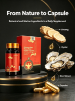 Erkekler İçin Geleneksel Bitkisel Karışım Premium Kalite Ginseng Geyik Boynuzu İstiridye Efervesan Tabletleri Şişe Başına 60 Tablet