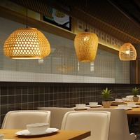 Lustre en bambou et rotin, style zen, pour salle de thé, restaurant chinois, maison d'hôtes, lanterne japonaise, rétro, créatif, hauteur réglable 1m, luminaire