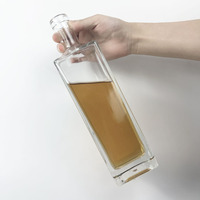 750ml Long Grand carré Rectangulaire Forme Vodka Tequila Brandy Whisky Bouteilles En Verre Offre Spéciale