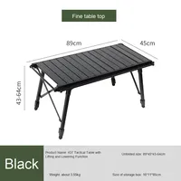 Table pliante tactique en aluminium IGT pour l'extérieur Table à oeufs portable réglable pour salle de sport et barbecue Table à manger multifonctionnelle pour pique-nique
