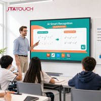 Pantalla Plana Interactiva Inteligente QLED 4K de 86 Pulgadas, Sistema Dual para Aula, Android 15 RK3588 16+256GB, Pantalla Táctil de 40 Puntos