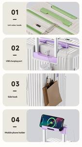 <span class=keywords><strong>Valise</strong></span> multifonctionnelle à ouverture frontale, roues silencieuses, serrure à combinaison et grande capacité, idéale pour les adolescents et les jeunes filles, utilisation en voyage - Product Image 4