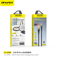 Kabel USB mikro bebas kusut nilon untuk kamera pengeras suara Power Bank dan perangkat Android