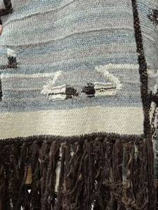 Cardigan décontracté en laine/cachemire fait main, col en V, respirant, avec un coloris terreux, motifs géométriques, logo positionné à l'avant - Product Image 3