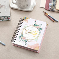 Cahier d'exercice à la ligne française personnalisable tailles A5/A6/A4 couverture en papier cuir imprimé style spirale avec Logo personnalisé-cadeau étudiant