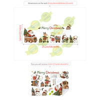 Pegatinas de Ventana Removibles y Reutilizables con Dibujos Animados de Navidad, Santa Claus y Animales del Bosque, para Habitaciones Infantiles y Decoración de Fiestas