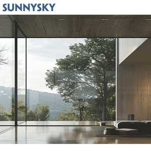 Sunnysky NFRC balcon intérieur fenêtres fenêtres du sol au plafond fenêtres personnalisées 110 pont cassé <span class=keywords><strong>baie</strong></span> en aluminium fenêtres - Product Image 2