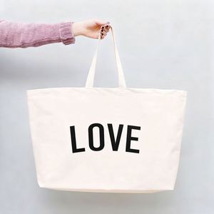 Custom Printed logo Recycle Grocery Tote <b>Bag</b> Heavy <b>Large</b> Reusable Personalized Cotton <b>Canvas</b> Shopping <b>Bag</b> - Product Image 1
