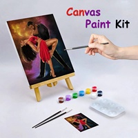 Kit de Peinture Acrylique DIY en Gros, Style Animaux de Dessin Animé, Kits de Peinture par Numéros pour Enfants et Adultes, Cadre en Bois Écologique 20x20cm