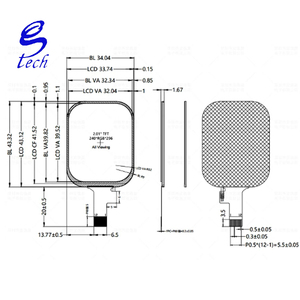 หน้าจอ TFT LCD ขนาด 2.01 นิ้ว JD9853 จอแสดงผลขนาดเล็กพร้อมหน้าจอสี LCD ความละเอียด 240x296 มุมโค้งมนแบบ SPI - Product Image 4