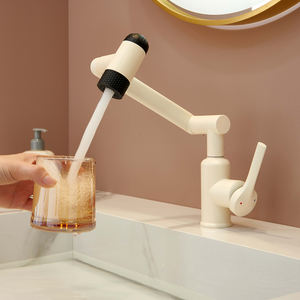 Robinet de lavabo moderne à une poignée <span class=keywords><strong>en</strong></span> acier inoxydable, nouveau chat porte-bonheur blanc lait, bras mécanique vert <span class=keywords><strong>militaire</strong></span>, pluie douce, hôtels - Product Image 4